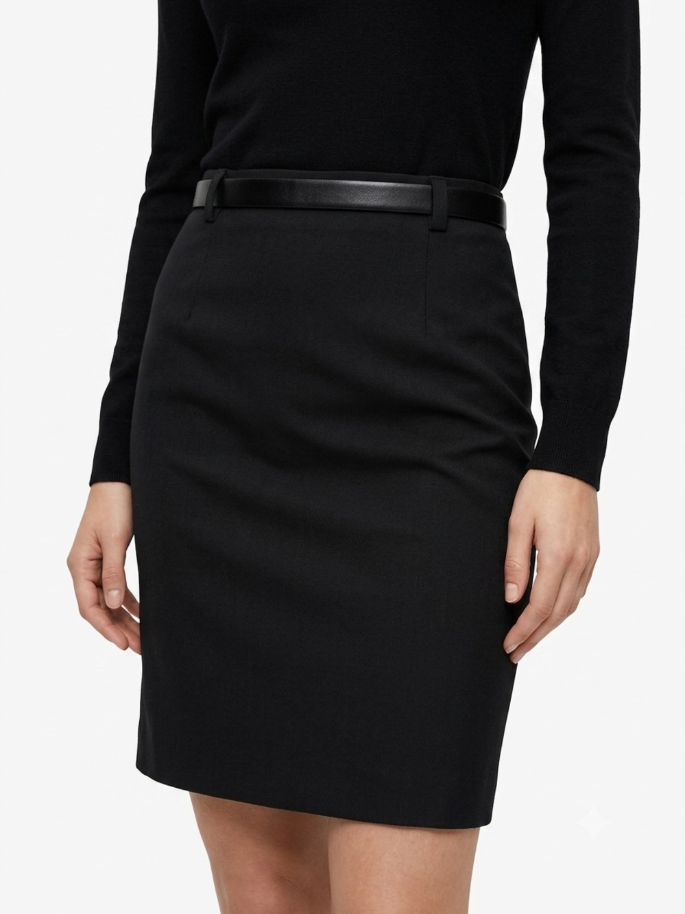 Vintage Ralph by Ralph Lauren 100% Wool Black Pencil Skirt size 10